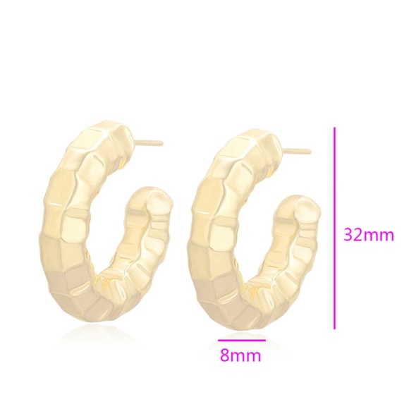 Hoop Earrings 14k Gold Plated Luxury Jewelry - Picture 6 of 12